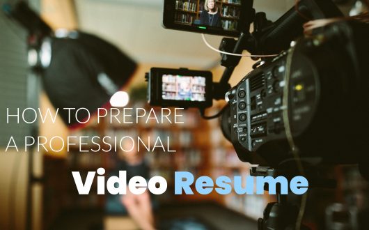 How to prepare a professional video resume - camera records woman