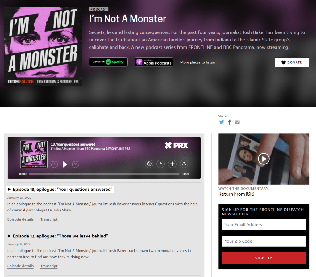 I'm not a monster podcast