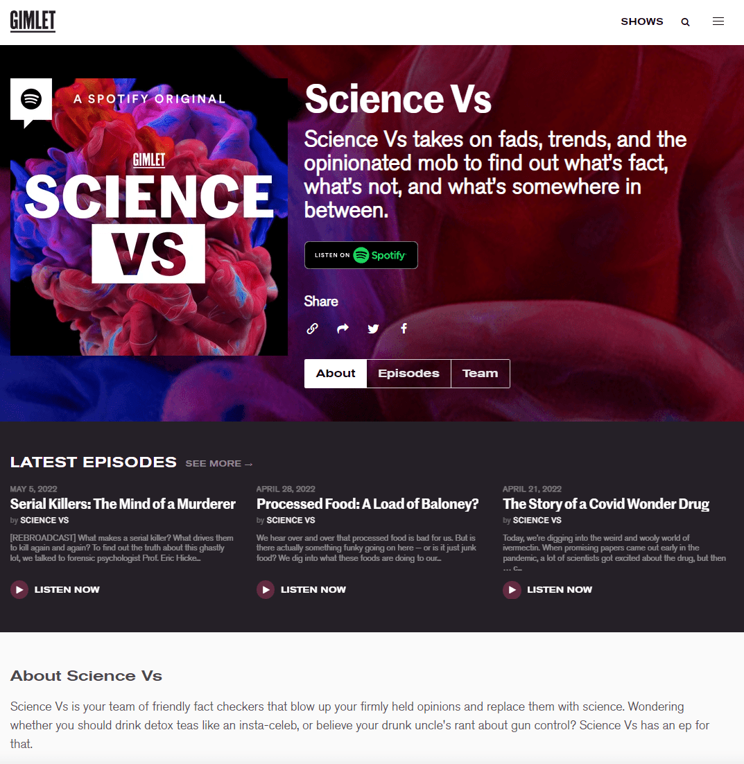 Science Vs Podcast