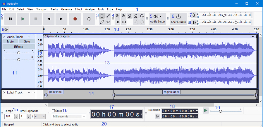 The Best Podcast Editing Software in 2025 - An image of Audacity software